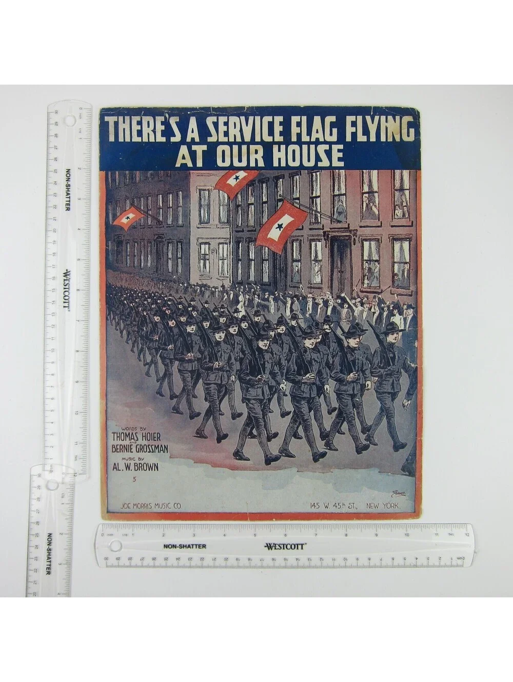 Sheet Music Theres A Service Flag Flying At Our House Patriotic WWI Antique 1917